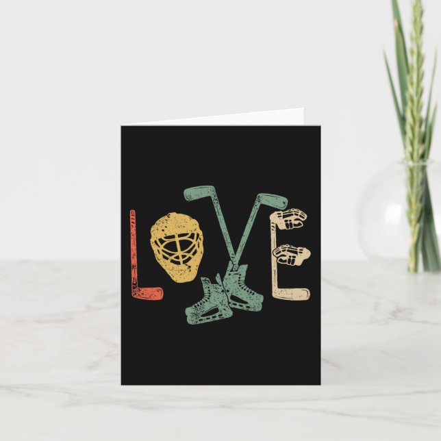 Ice Hockey Valentine's Day For Lovers Hockey Boys  Card (Front)