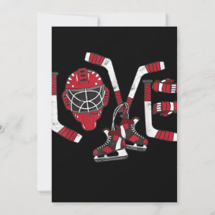 Ice Hockey Valentines Day Love Cute Gift Boys Girl Holiday Card