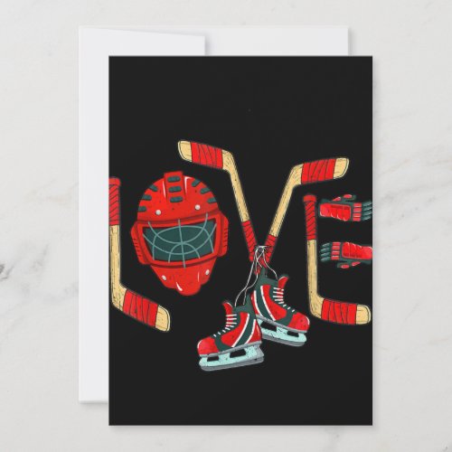 Ice Hockey Valentines Day Love Cute Gift Boys Girl Holiday Card