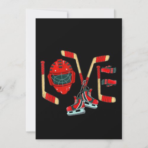 Ice Hockey Valentines Day Love Cute Gift Boys Girl Invitation