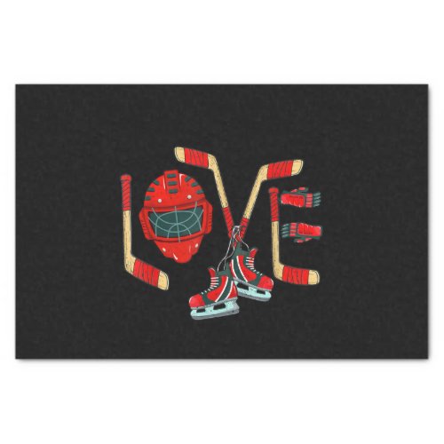 Ice Hockey Valentines Day Love Cute Gift Boys Girl Tissue Paper