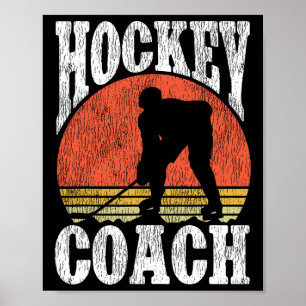 Ice Hockey Vintage Coach Retro Hockey Coach Poster