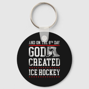 Ice Hockey Vintage Faith God Performance Keychain
