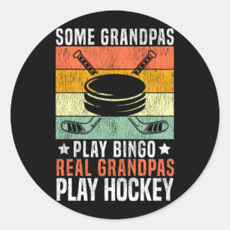 Ice Hockey Vintage Grandpa Retro Some Grandpas Classic Round Sticker