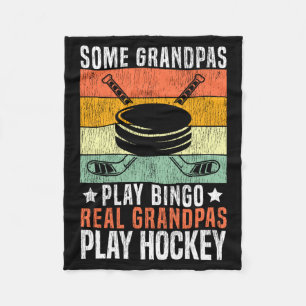 Ice Hockey Vintage Grandpa Retro Some Grandpas Fleece Blanket