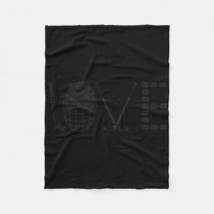 Ice Hockey Vintage Love Love Fleece Blanket