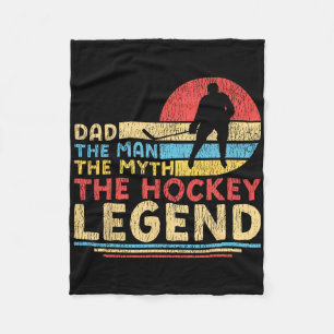 Ice Hockey Vintage Retro Dad Father Dad The Man Th Fleece Blanket
