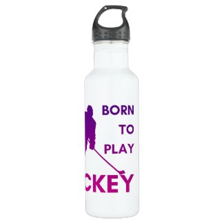 Ice hockey water bottle girly purple born to play