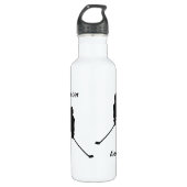 Ice Hockey water bottle player name black (Front)