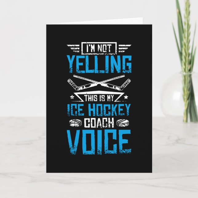 Ice Hockey Yelling Coach Card (Front)