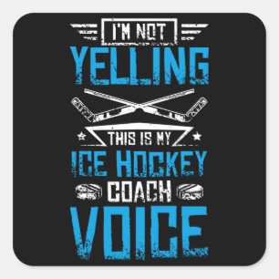 Ice Hockey Yelling Coach Square Sticker