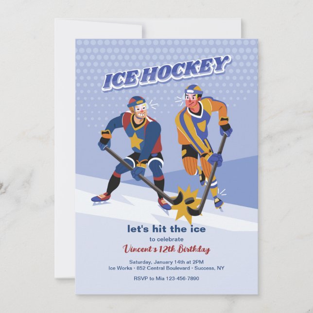 Ice Hokey Invitation (Front)