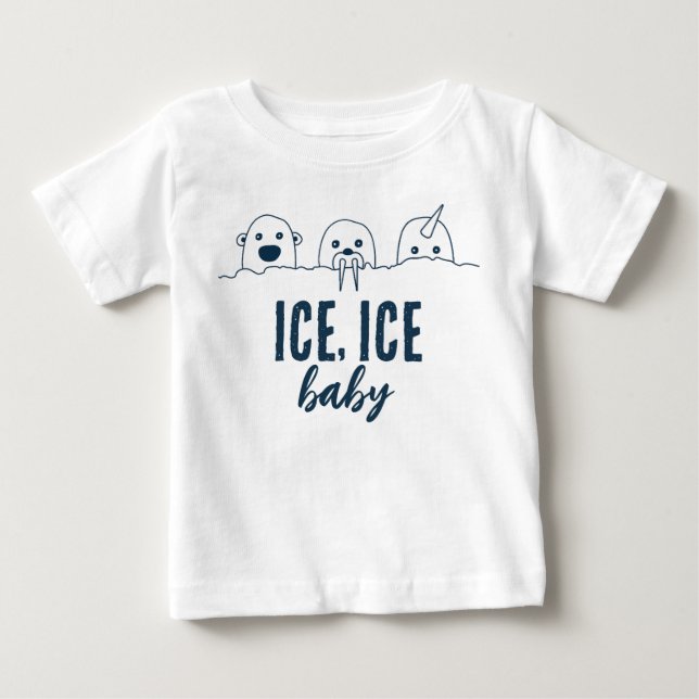 Ice Ice Baby Cute Arctic Animals Baby Shirt (Front)