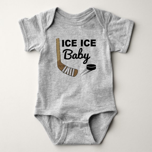 Ice Ice Baby Hockey Baby Bodysuit (Front)
