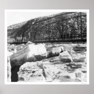Ice Jam Dawson Bridge Alaska 1910 Poster