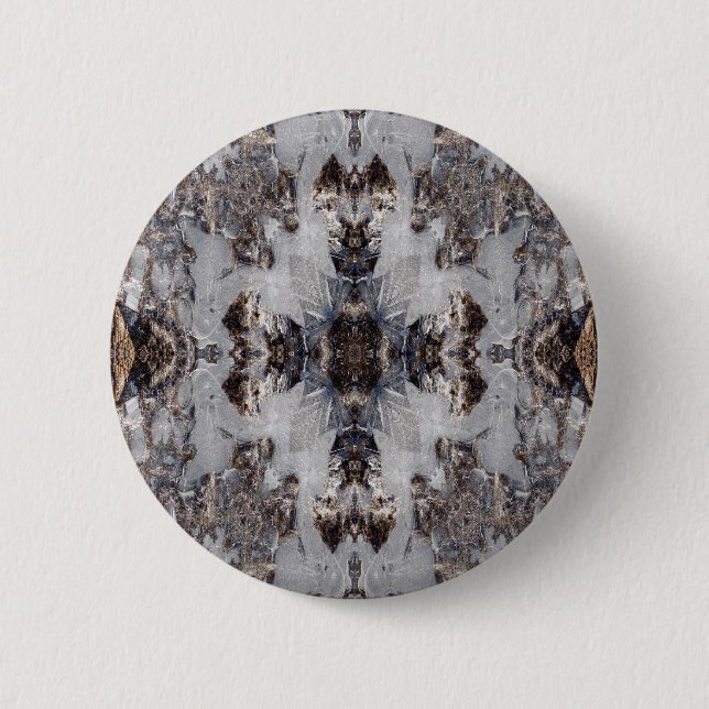 Ice kaleidoscope pattern pinback button (Front)