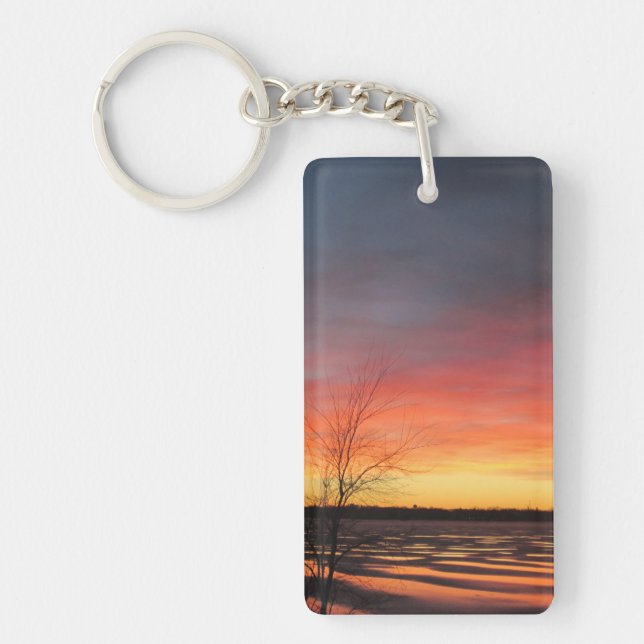 Ice Lake Sunset Acrylic Keychain (Front)