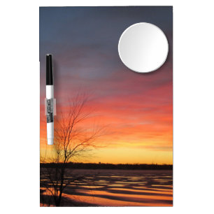 Ice Lake Sunset Dry Erase Board w/ Mirror