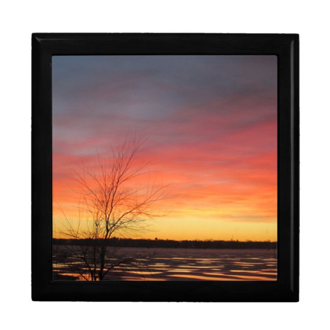 Ice Lake Sunset Keepsake Box (Front)