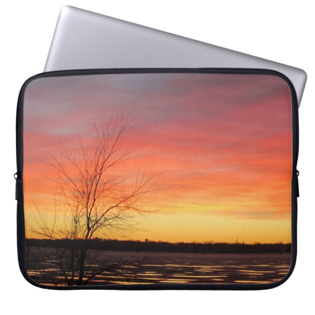 Ice Lake Sunset Laptop Sleeve (Front)