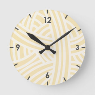 Ice Lemon Abstract Stylized Yarn Ball Round Clock