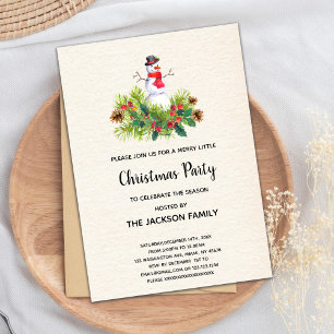 Ice Man Winter Christmas Party Invitation for Kids