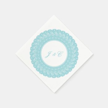 Ice/mint Blue Lace Cocktail Napkin by ComicDaisy at Zazzle