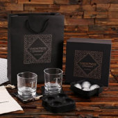 Ice Mold Gift Set with Monogram Whiskey Glasses (Front)