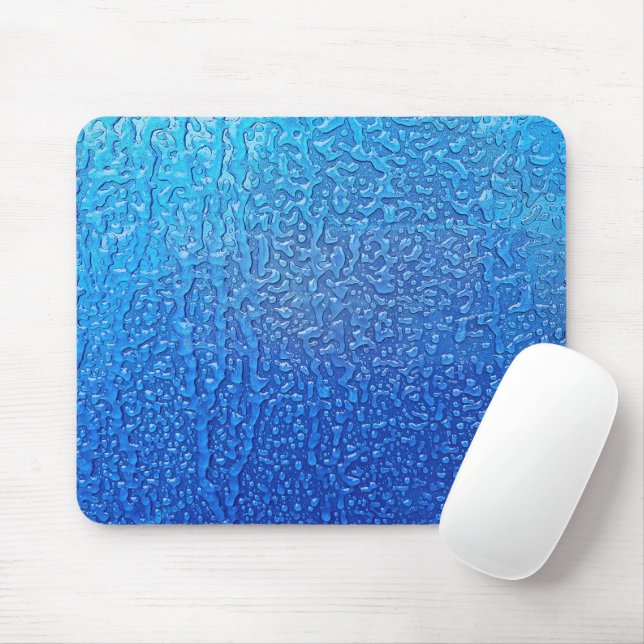 Ice On Blue Metal Mouse Pad (With Mouse)