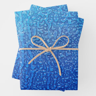 Ice On Blue Metal Wrapping Paper Sheets