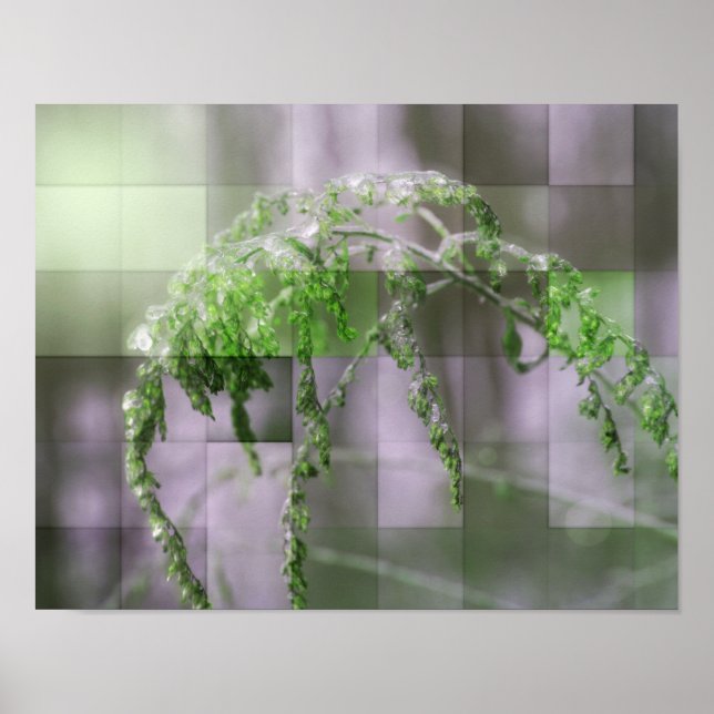 Ice On Goldenrod Frosted Glass Nature Art Poster (Front)