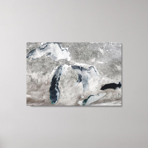 Ice On The Great Lakes, United States. Canvas Print