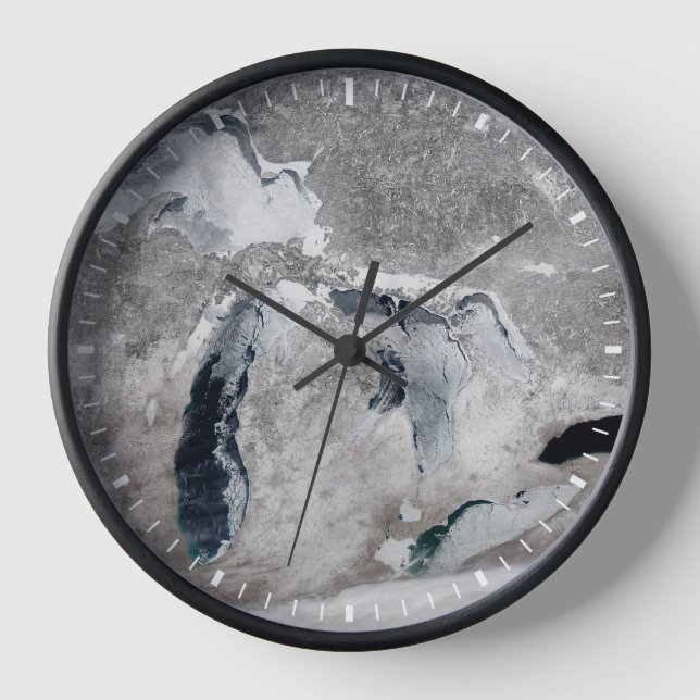 Ice On The Great Lakes, United States. Clock (Front)