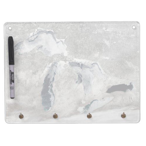 Ice On The Great Lakes United States Dry Erase Board With Keychain Holder