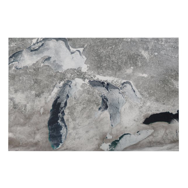 Ice On The Great Lakes, United States. Faux Canvas Print (Front)