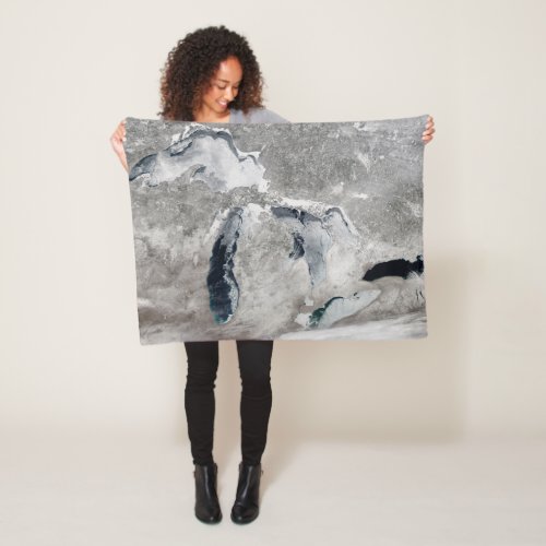 Ice On The Great Lakes United States Fleece Blanket