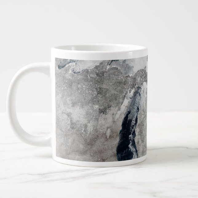 Ice On The Great Lakes, United States. Giant Coffee Mug (Left)