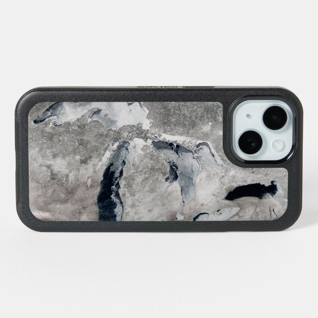 Ice On The Great Lakes, United States. iPhone 15 Case (Back Horizontal)
