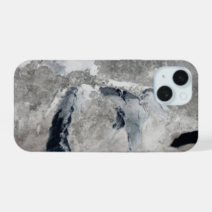 Ice On The Great Lakes, United States. iPhone 15 Case