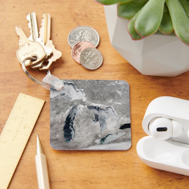 Ice On The Great Lakes, United States. Keychain (Desk)