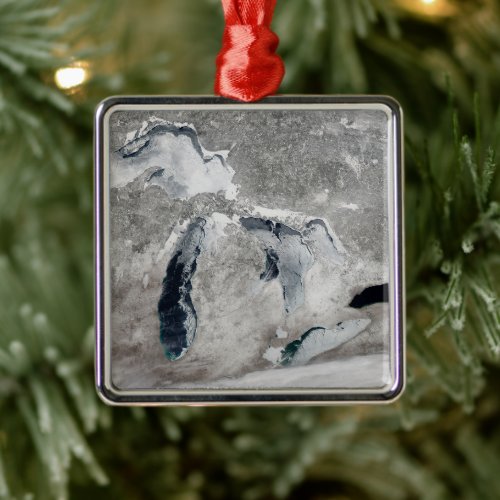 Ice On The Great Lakes United States Metal Ornament