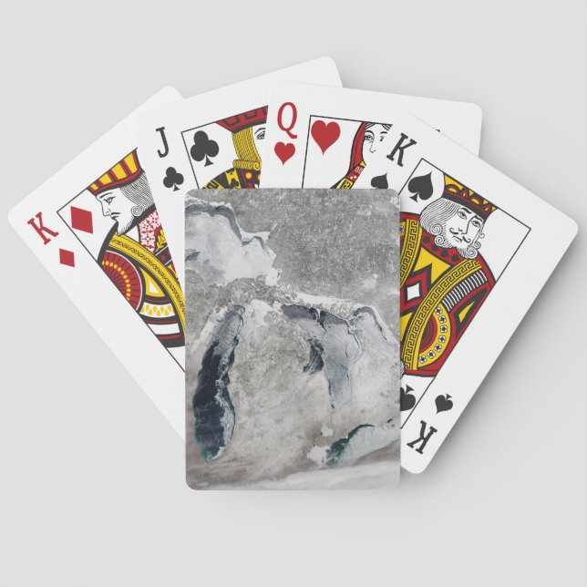 Ice On The Great Lakes, United States. Poker Cards (Back)