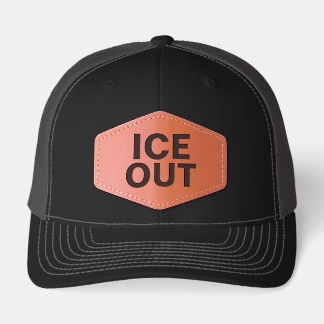 ICE Out Activist Leather Patch Cap (Front)