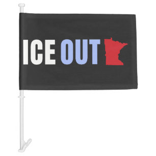 ICE OUT Anti Trump Car Flag
