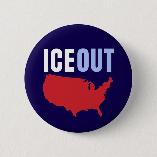 ICE OUT Anti Trump USA Button (Front)