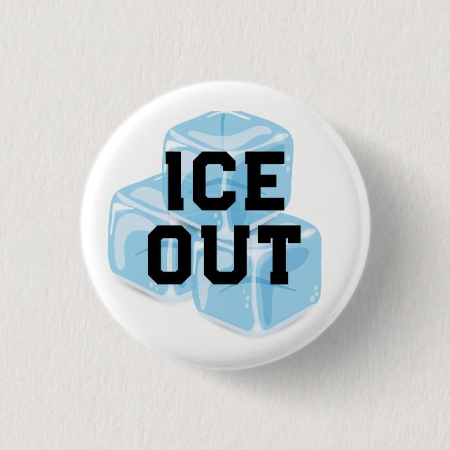 ICE OUT blue ice Button (Front)