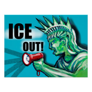 ICE OUT, protest Statue of Liberty Poster