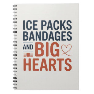 Ice Packs Bandages and Big Hearts School Nurse  Notebook