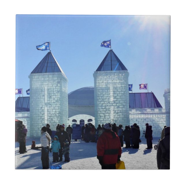 Ice Palace at Carnaval de Quebec, Canada Ceramic Tile (Front)