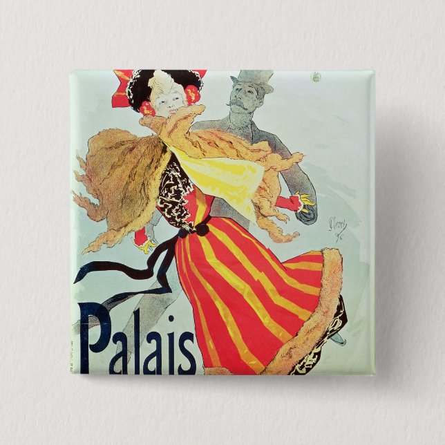 Ice Palace', Champs Elysees, Paris, 1893 Pinback Button (Front)